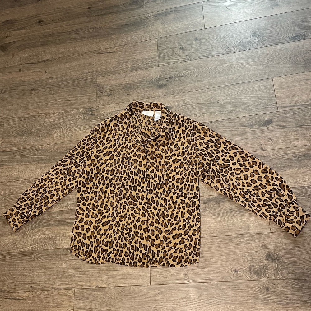 Vintage Liz Claiborne leopard print blouse